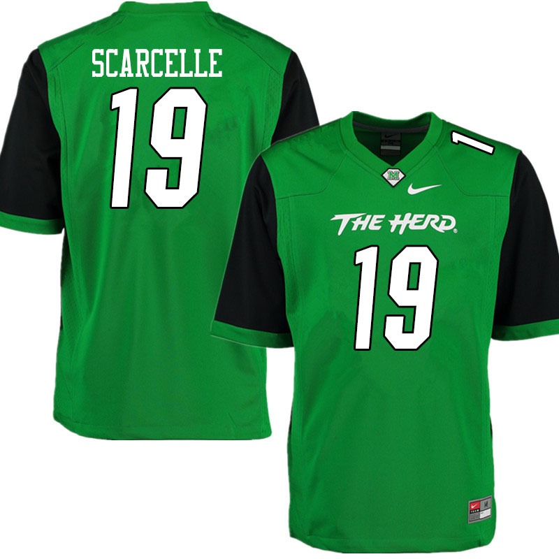 Men #19 Stone Scarcelle Marshall Thundering Herd College Football Jerseys Sale-Gren - Click Image to Close